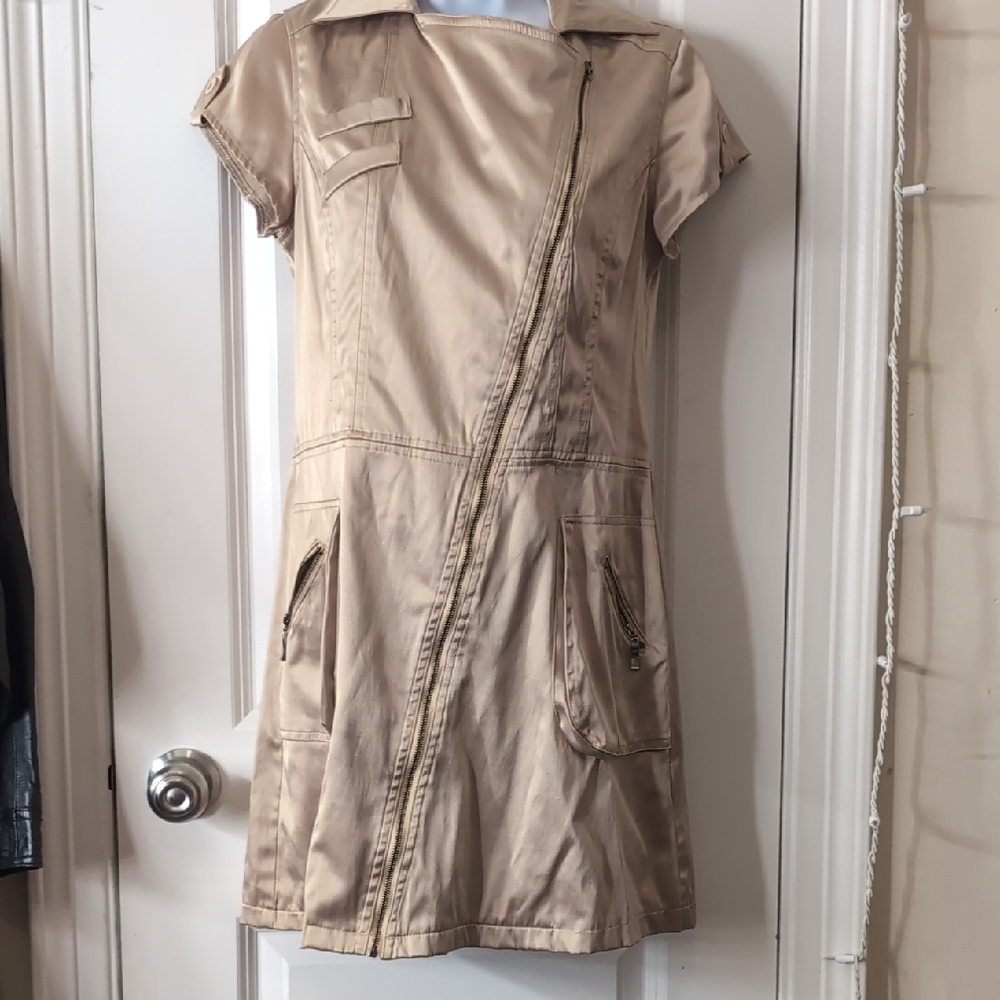 Gold Zip-Up Dress